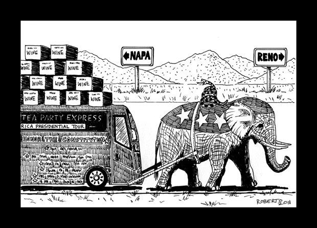 Editorial Cartoon: Tea Party Express